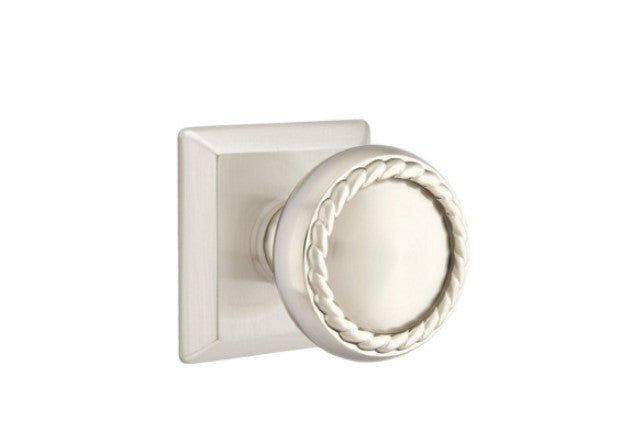 Emtek Rope Knob Concealed Screws With Quincy Rosette