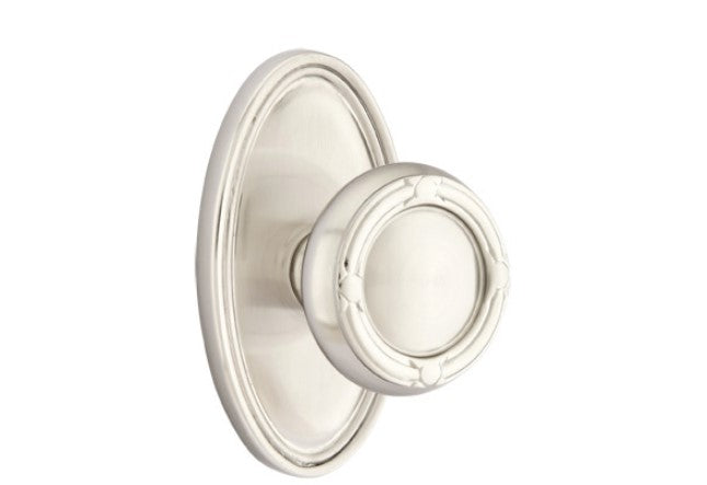 Emtek Ribbon & Reed Knob Concealed Screws With Oval Rosette