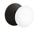EMTEK Modern Brass Ice White Knob Concealed Screw with Modern Rosette