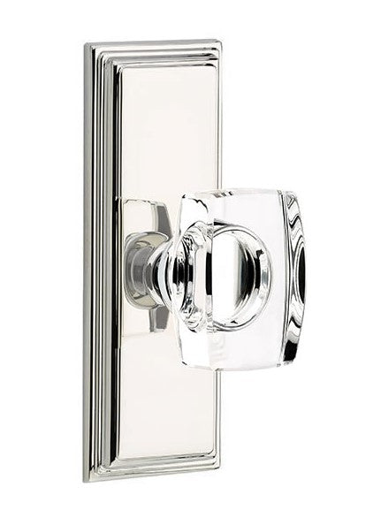 Emtek Windsor Knob Concealed Screws With 7” Wilshire Sideplate