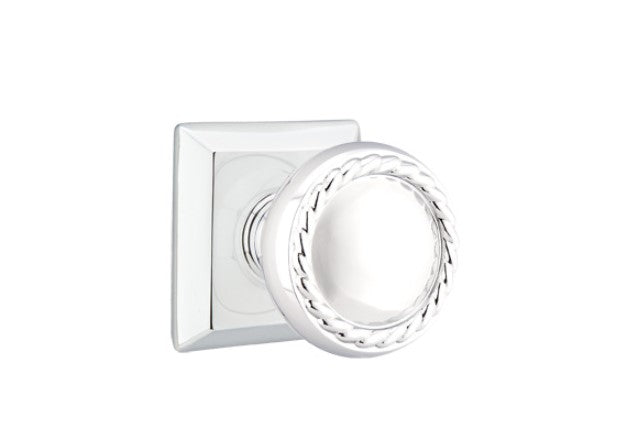 Emtek Rope Knob Concealed Screws With Quincy Rosette