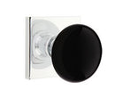 EMTEK Modern Brass Ebony Knob with Square Rosette
