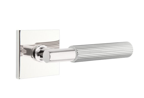 Emtek Select T-BAR Straight Knurled Lever Concealed Screws with Square Rosette