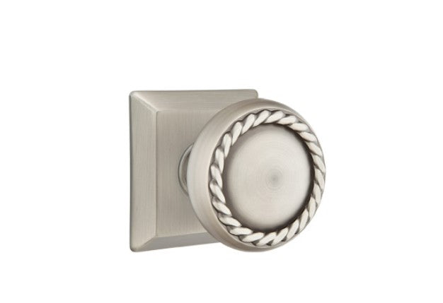 Emtek Rope Knob Concealed Screws With Quincy Rosette