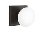 EMTEK Modern Brass Ice White Knob with Square Rosette