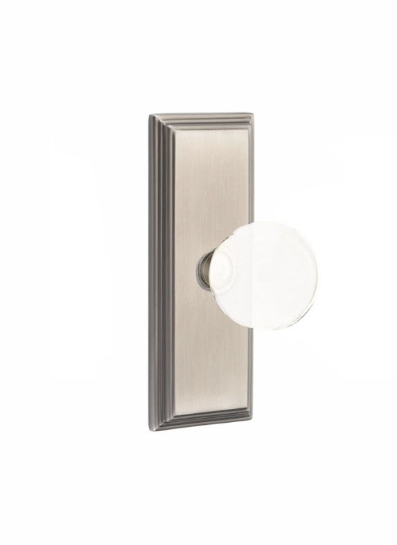 Emtek Bristol Knob Concealed Screws With 7” Wilshire Sideplate