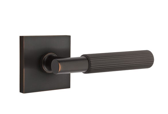 Emtek Select T-BAR Straight Knurled Lever Concealed Screws with Square Rosette