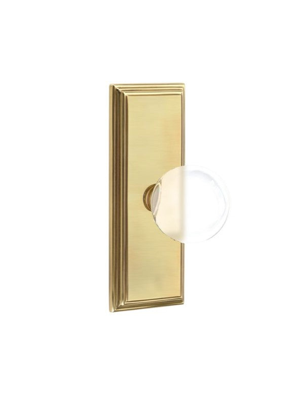 Emtek Bristol Knob Concealed Screws With 7” Wilshire Sideplate