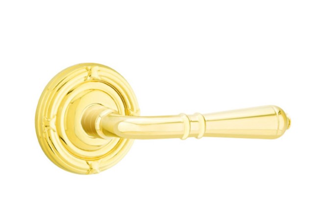 Emtek Turino Lever Concealed Screws with Ribbon & Reed Rosette