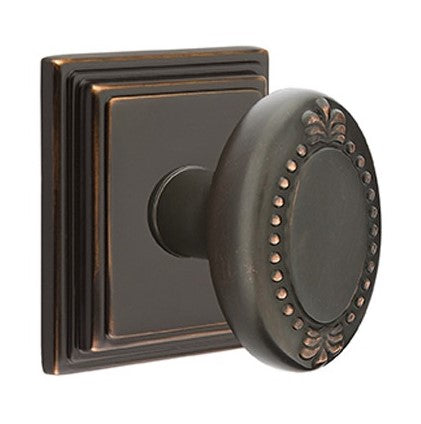 Emtek Beaded Egg Knob Concealed Screws With Wilshire Rosette