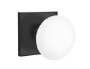 EMTEK Modern Brass Ice White Knob with Square Rosette