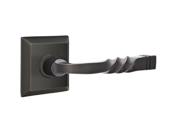 Emtek Santa Fe Lever Concealed Screws with Quincy Rosette