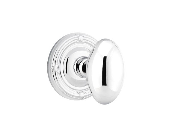 Emtek Egg Knob Concealed Screws With Ribbon & Reed Rosette