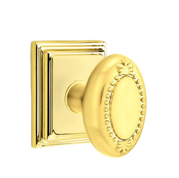 Emtek Beaded Egg Knob Concealed Screws With Wilshire Rosette