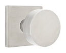 Emtek Cast Stainless Steel Round knob with Square Rosette