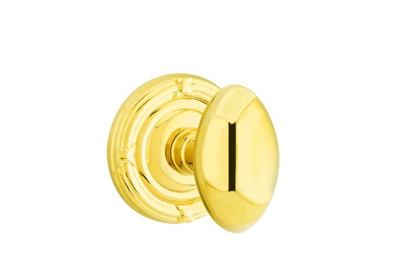 Emtek Egg Knob Concealed Screws With Ribbon & Reed Rosette