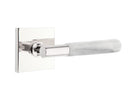 Emtek Select T-BAR White Marble Lever Concealed Screws with Square Rosette