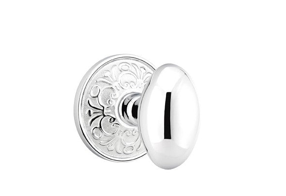 Emtek Egg Knob Concealed Screws With Lancaster Rosette