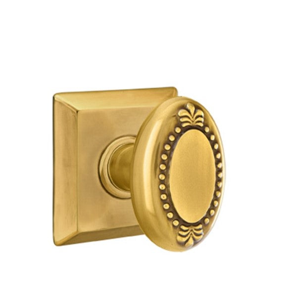 Emtek Beaded Egg Knob Concealed Screws With Quincy Rosette