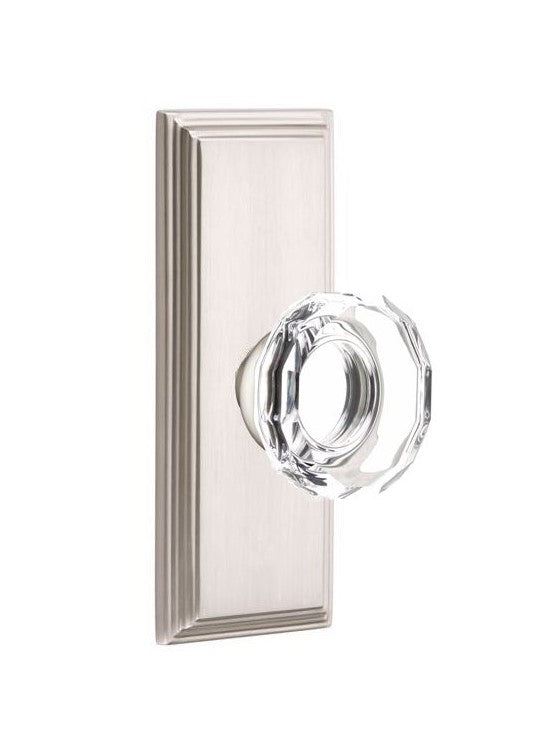 Emtek Lowell Knob Concealed Screws With 7” Wilshire Sideplate