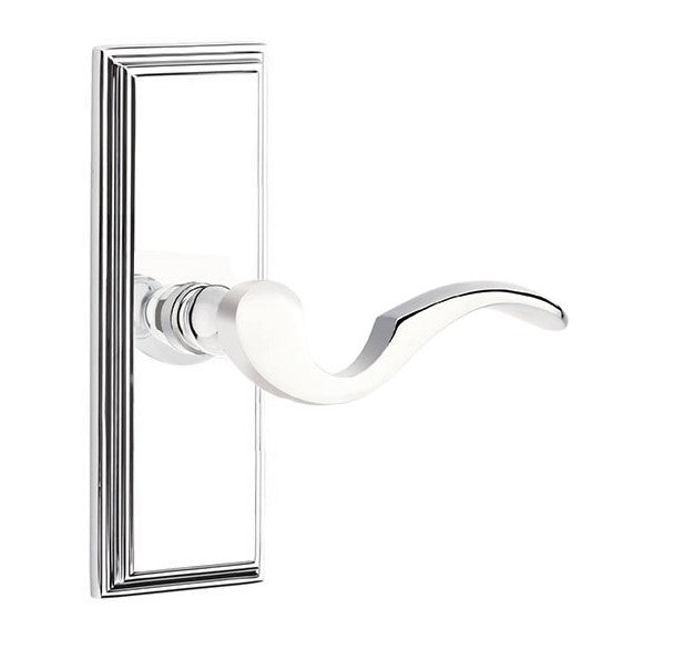 Emtek Cortina Lever Concealed Screws with 7” Wilshire Sideplate