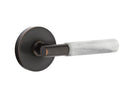 Emtek Select T-BAR White Marble Lever with Disk Rosette