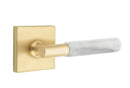 Emtek Select T-BAR White Marble Lever Concealed Screws with Square Rosette