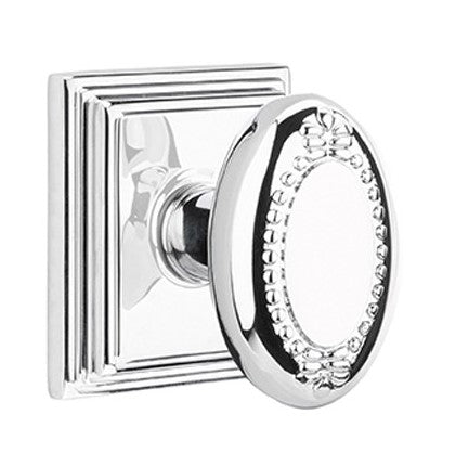 Emtek Beaded Egg Knob Concealed Screws With Wilshire Rosette