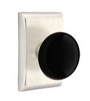 EMTEK Modern Brass Ebony Knob Concealed Screw with Neos Rosette