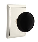 EMTEK Modern Brass Ebony Knob with Neos Rosette