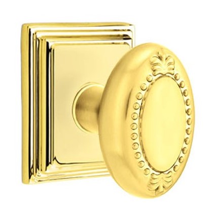 Emtek Beaded Egg Knob Concealed Screws With Wilshire Rosette