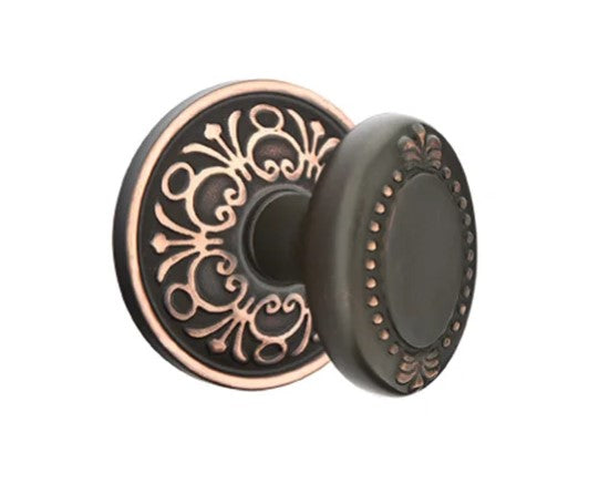 Emtek Beaded Egg Knob With Lancaster Rosette