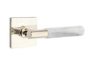 Emtek Select T-BAR White Marble Lever Concealed Screws with Square Rosette