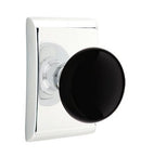 EMTEK Modern Brass Ebony Knob with Neos Rosette