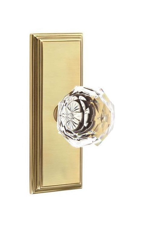 Emtek Diamond Knob Concealed Screws With 7” Wilshire Sideplate