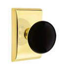 EMTEK Modern Brass Ebony Knob Concealed Screw with Neos Rosette