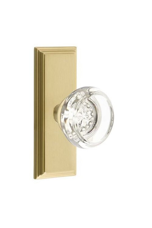 Emtek Georgetown Knob Concealed Screws With 7” Wilshire Sideplate