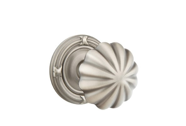 Emtek Melon Knob Concealed Screws With Ribbon & Reed Rosette