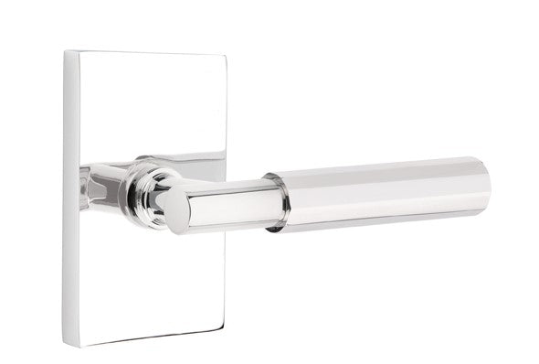 Emtek Select T-BAR Faceted Lever with Modern Rectangular Rosette