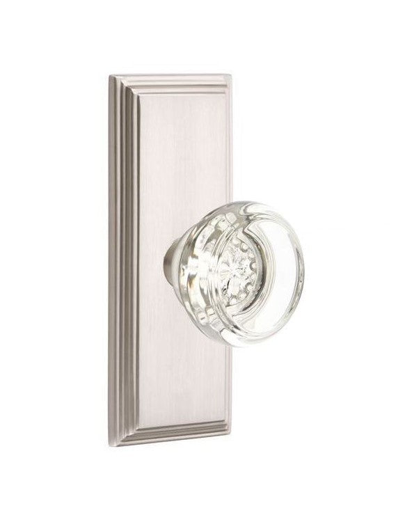 Emtek Georgetown Knob Concealed Screws With 7” Wilshire Sideplate