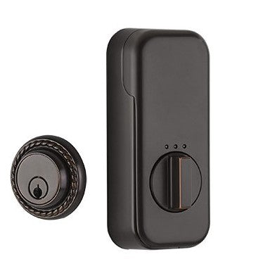 Emtek Rope Single Cylinder Deadbolt with EMPowered Motorized Smart Lock Upgrade