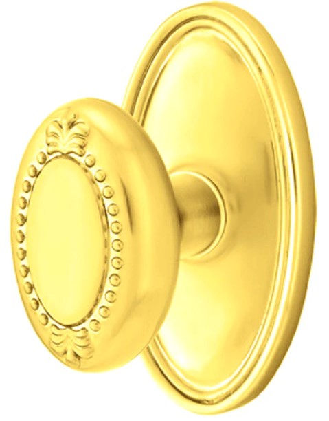 Emtek Beaded Egg Knob Concealed Screws With Oval Rosette