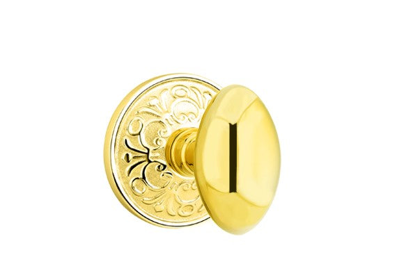 Emtek Egg Knob Concealed Screws With Lancaster Rosette