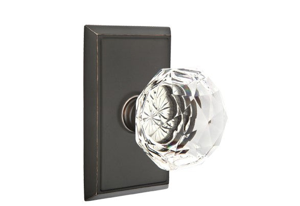 Emtek Diamond Knob With Rectangular Rosette