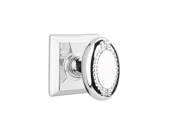 Emtek Beaded Egg Knob Concealed Screws With Quincy Rosette