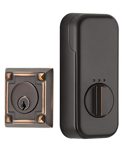 Emtek Arts & Crafts Single Cylinder Deadbolt with EMPowered Motorized Smart Lock Upgrade