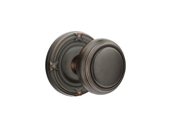 Emtek Norwich Knob Concealed Screws With Ribbon & Reed Rosette