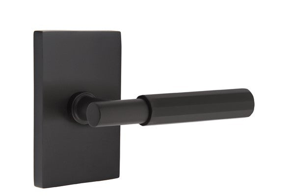 Emtek Select T-BAR Faceted Lever with Modern Rectangular Rosette