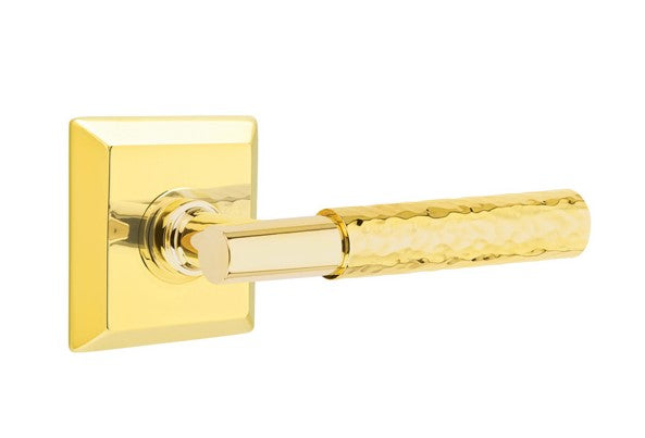 Emtek Select T-BAR Hammered Lever Concealed Screws with Quincy Rosette