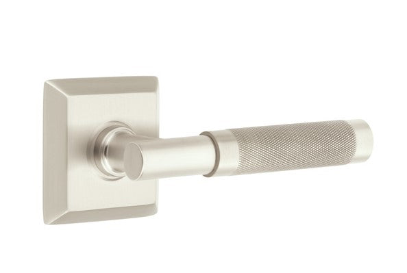 Emtek Select T-BAR Knurled Lever Concealed Screws with Quincy Rosette